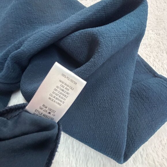 Beau Jours Womens Navy Blue Textured Long Sleeve Pullover Top Large Lightweight - Picture 4 of 7